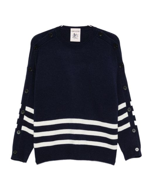 Semicouture Blue Long-Sleeved Sweater