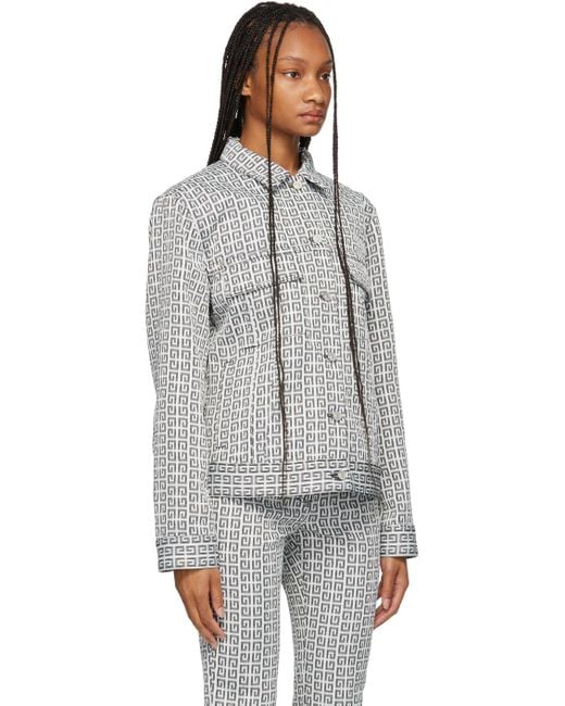 Givenchy Gray 4G Jacquard Denim Jacket