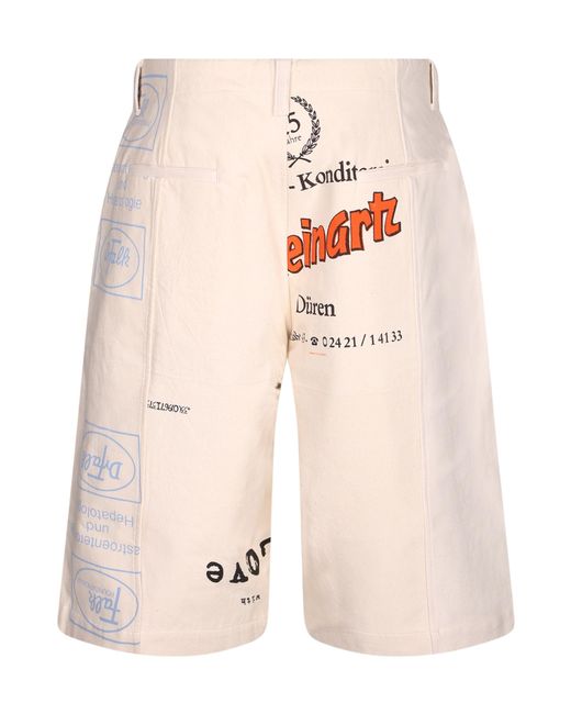 MARINE SERRE Natural Printed Pattern Shorts for men