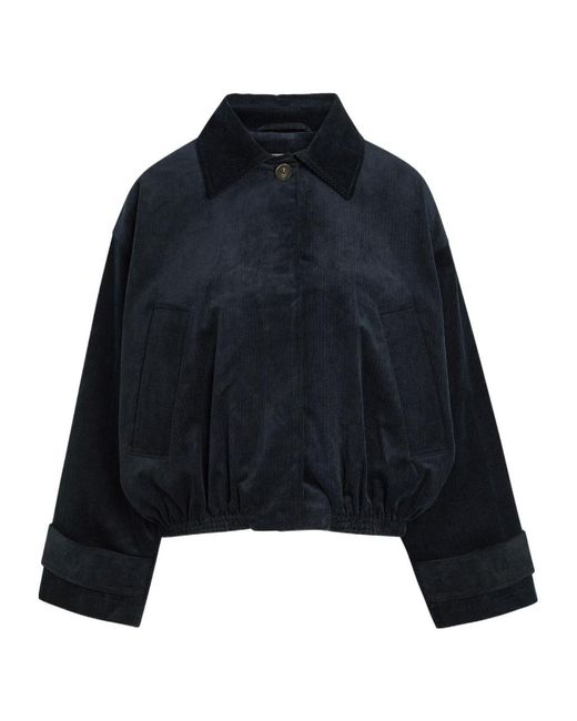 Rohe Blue Solid Colour Corduroy Jacket