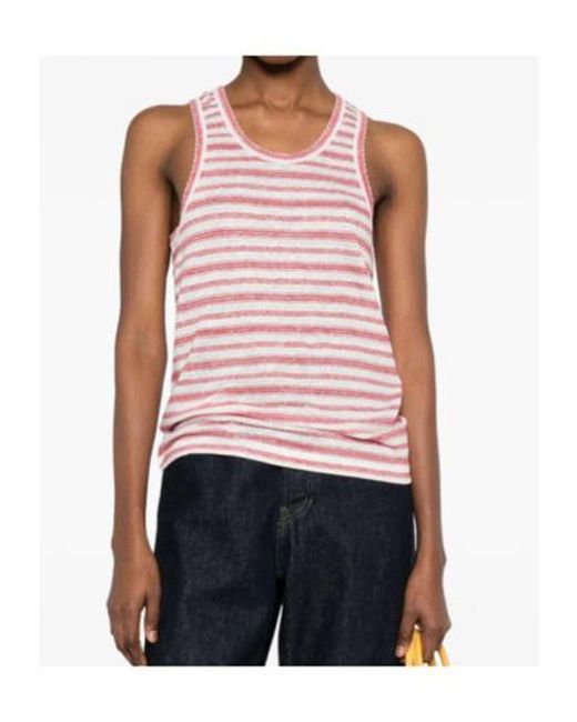 A.P.C. Pink Striped Tank Top