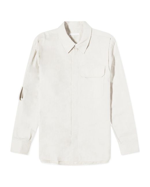 Helmut Lang White Cotton-Linen Twill Shirt for men