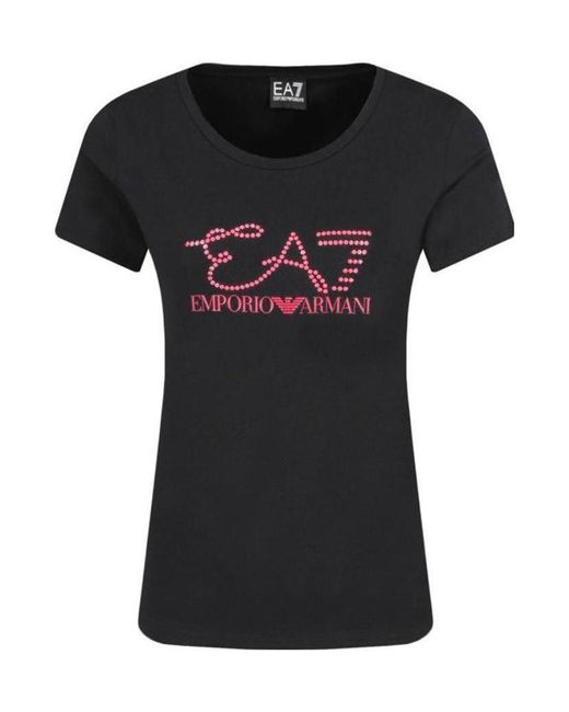 EA7 Black Logo Printed T-Shirt