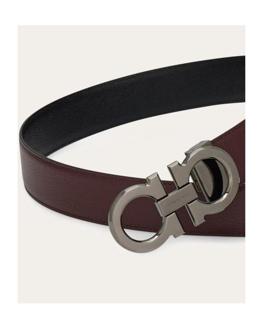 Ferragamo White Reversible And Adjustable Gancini Belt for men