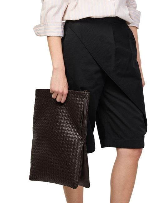 Bottega Veneta Black Giornale Pouch