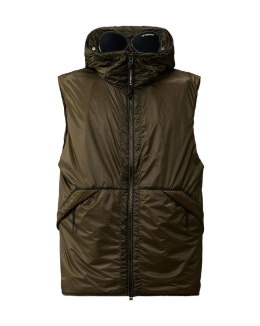 C P Company Green Nada Shell Padded Goggle Vest for men
