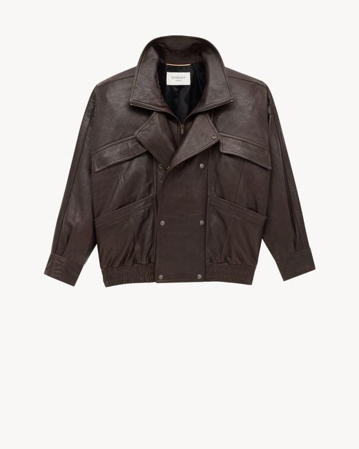 Saint Laurent Black Zip-Up Bomber Jacket