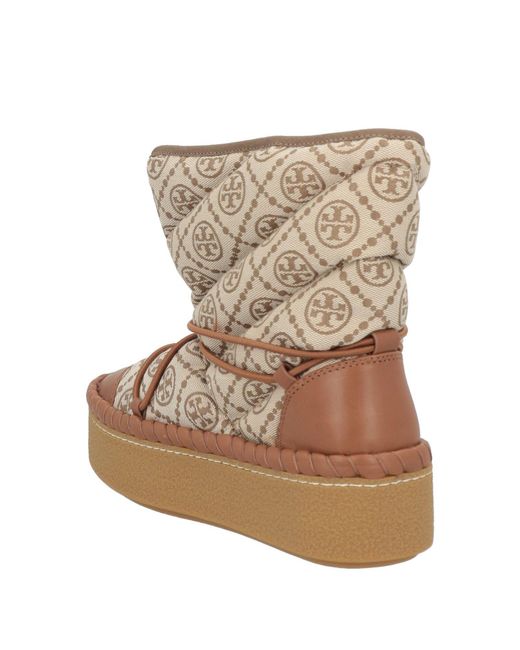Tory Burch Natural Chunky Lace-Up Ankle Boots