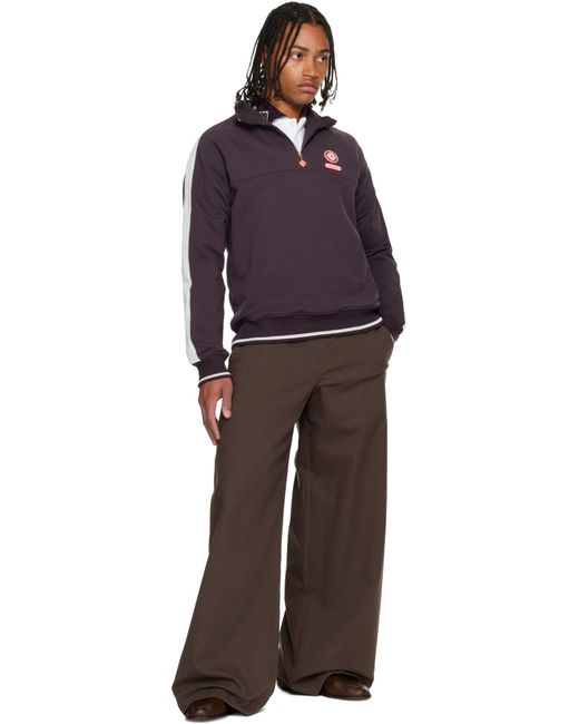 Casablanca Purple Quarter Zip Laurel Sweatshirt for men