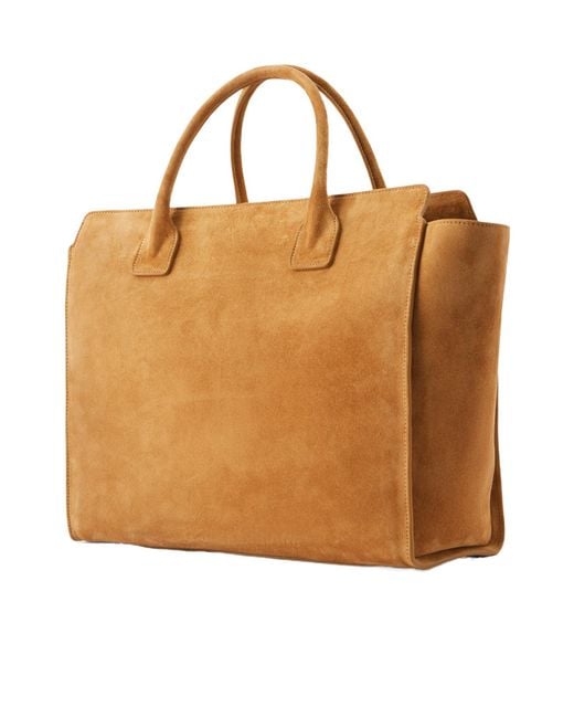 Nili Lotan Brown Solid Suede Tote