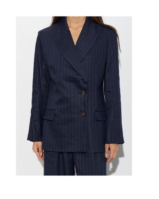 Anine Bing Blue Aretha Blazer