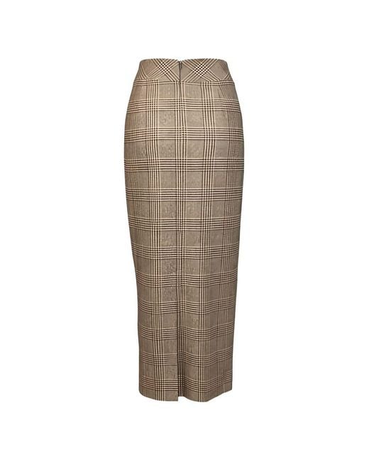 D.exterior Natural Checkered Half-Length Skirt
