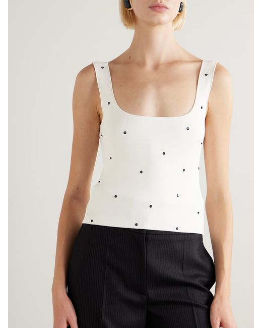 Altuzarra White Wide-Strap Fitted Tank Top