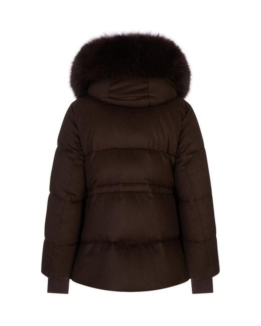 Moorer Brown Hooded Padded Jacket