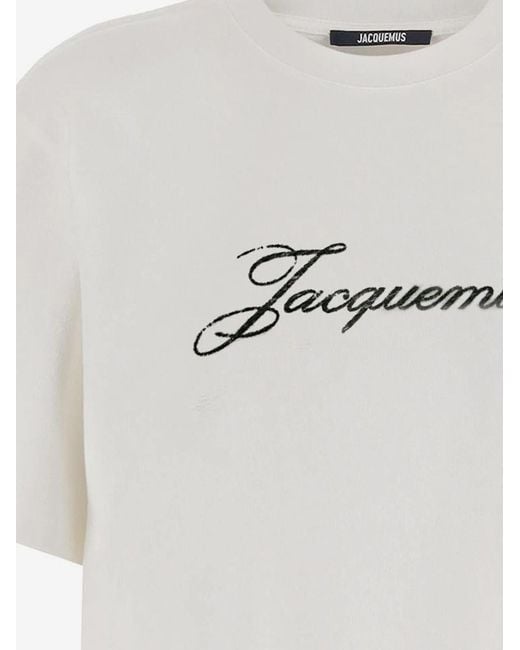 Jacquemus White Logo Crew-Neck T-Shirt for men