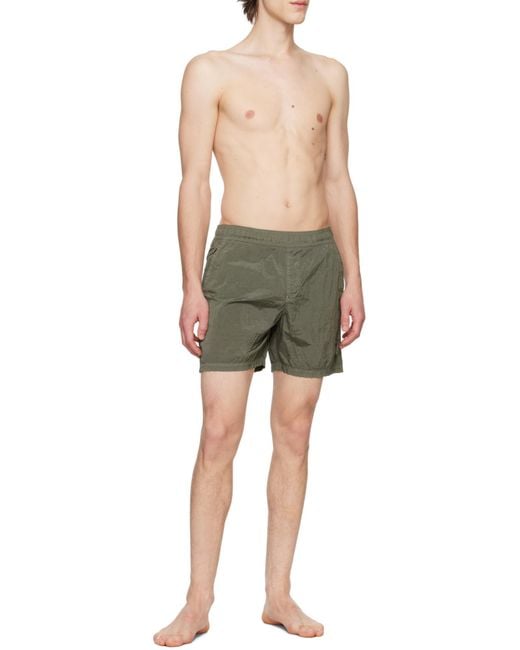 Stone Island Gray Compass Patch Swim Shorts for men
