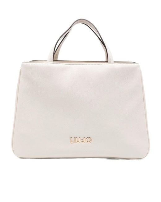Liu Jo Natural Logo Trim Two-Handle Tote Bag