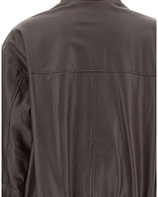 Kaos Gray Long-Sleeve Leather Jacket