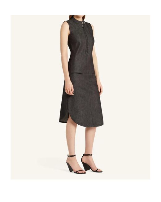 Courreges Black Zip-Front Sleeveless Dress