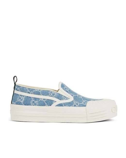 Gucci Blue GG Denim Slip-on Sneaker