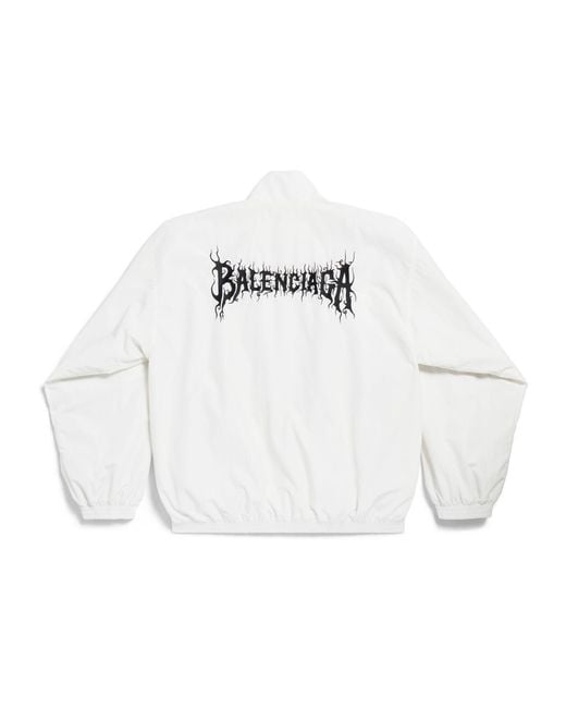 Balenciaga White Diy Metal Outline Tracksuit Zipper Casual Jacket for men