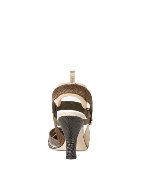 Fendi Metallic Colibrì Pointed-Toe Slingback Pumps