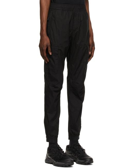 Stone Island Black Logo Patch Technical Cargo Pants for men