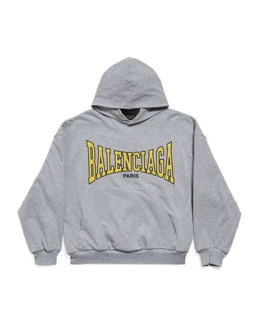 Balenciaga Gray Logo Printed Hoodie for men