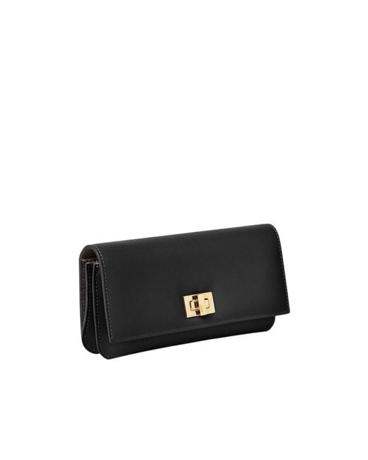 Fendi Black Turn-Lock Continental Wallet