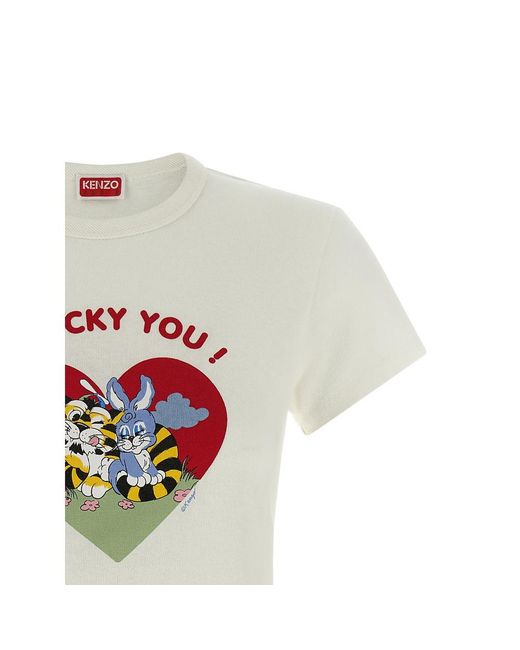 KENZO White Cartoon Crewneck T-Shirt