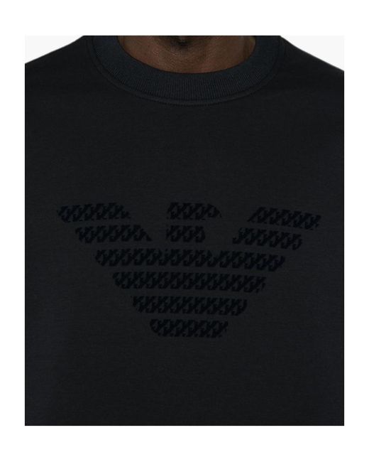 Emporio Armani Black Logo-Print Crew-Neck Sweatshirt for men