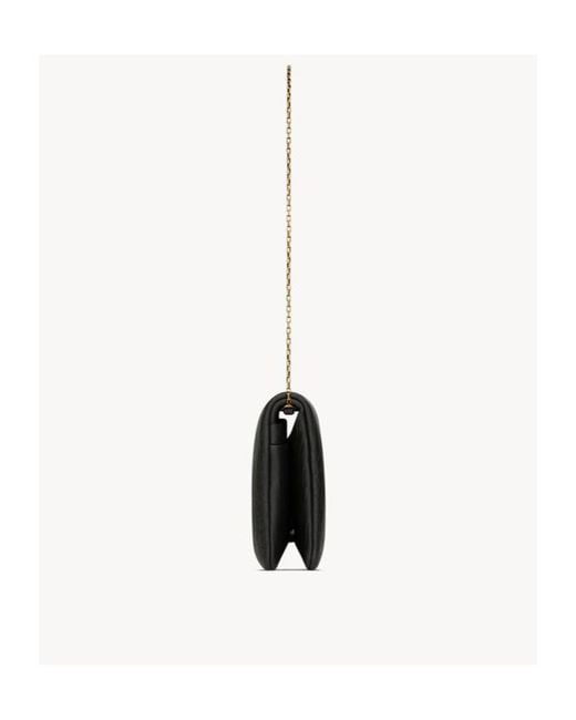 Saint Laurent Black Calypso Logo Plaque Mini Shoulder Bag