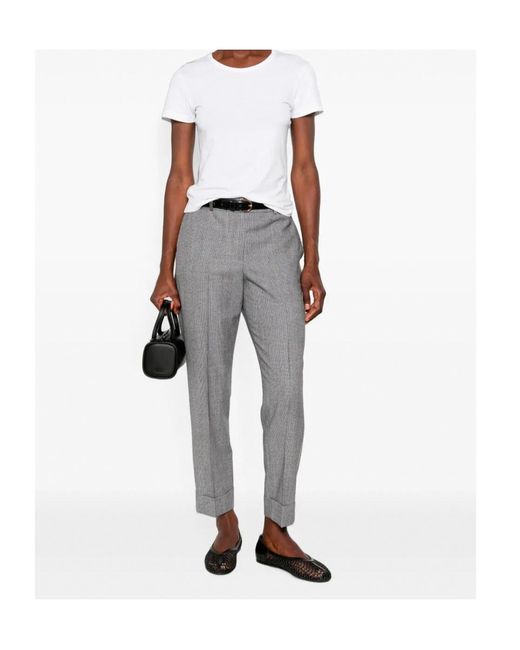 Peserico Gray Concealed-Closure Trousers