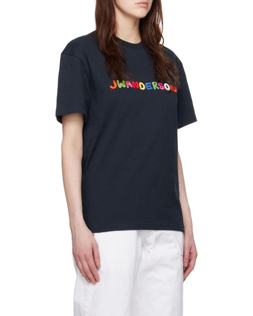 J.W. Anderson Black Jw Anderson Logo Embroidered T-Shirt for men