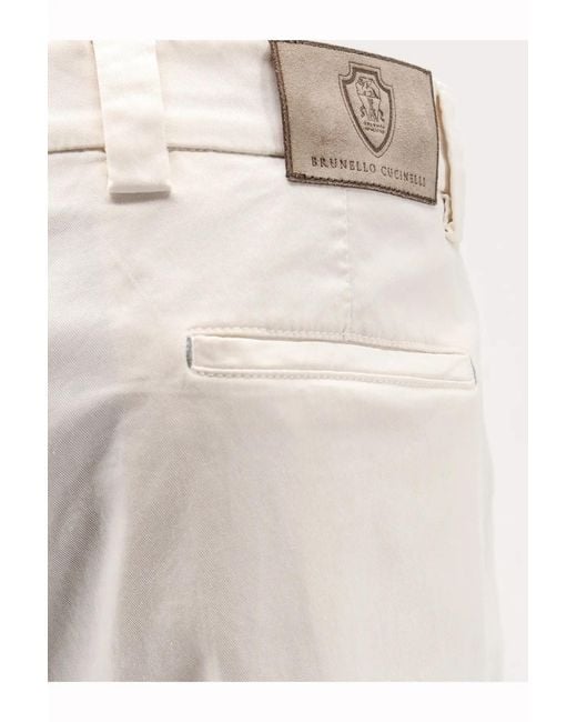 Brunello Cucinelli Gray Logo Patch Tailored Trousers for men
