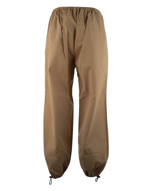 Miu Miu Natural Drawstring Casual Pants