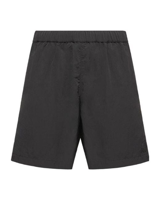 Moncler Gray Elastic Waist Swim Shorts for men