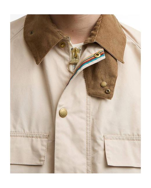Barbour Natural X Paul Smith Corduroy-Collar Flap-Pocket Jacket for men