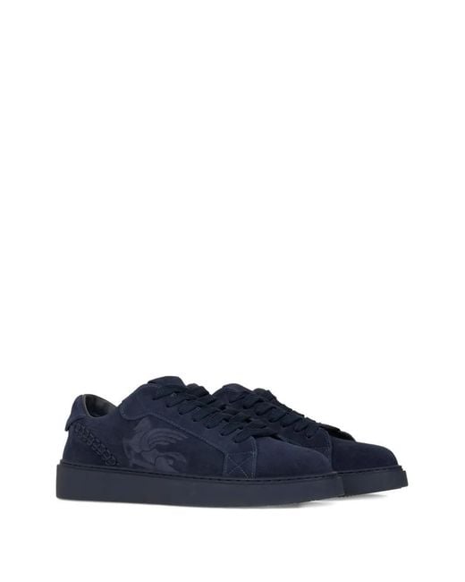 Etro Blue Suede Sneakers for men