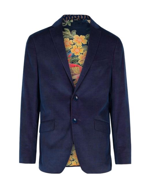 Etro Blue Velvet Blazer for men
