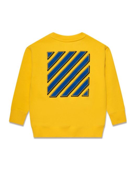 Off-White c/o Virgil Abloh Yellow Baseball Logo Cotton Sweatshirt