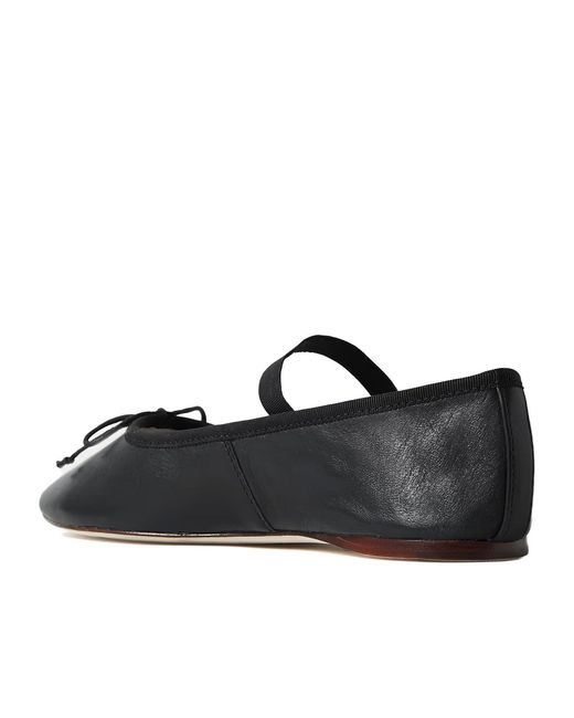 Loeffler Randall Black Leonie Bow-Embellished Leather Flats