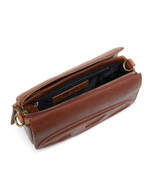 DIESEL Brown 1Dr Logo Embossed Camera Bag