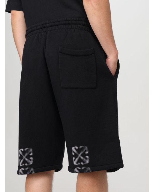 Off-White c/o Virgil Abloh Black Logo Printed Drawstring Bermuda Shorts for men