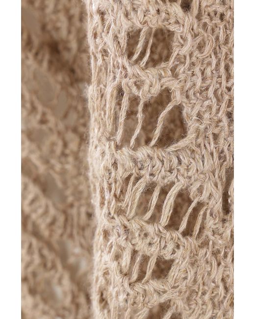 Brunello Cucinelli Natural V-Neck Buttoned Cardigan
