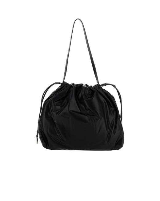 The Row Black Drawstring Shoulder Bag