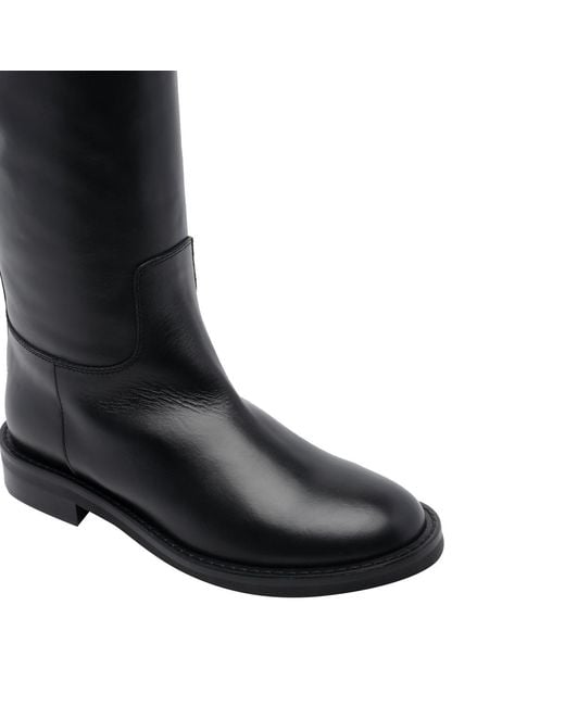 Via Roma 15 Black Round-Toe Boots
