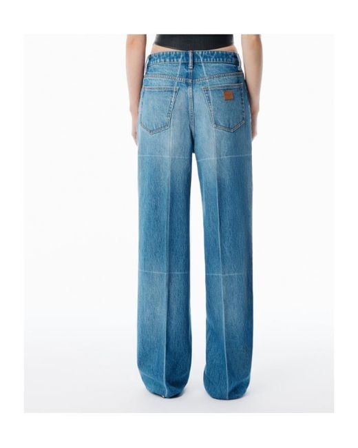 Alexander Wang Blue Logo Patch Faded Jeans