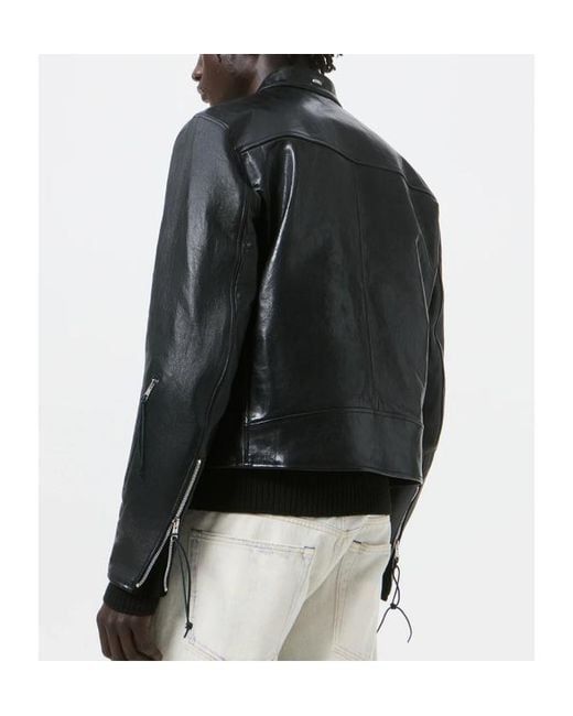 Our Legacy Black Yurei Buffed Leather Jacket for men