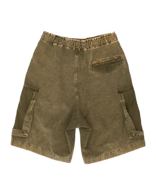 Maison Mihara Yasuhiro Green Damage Cargo Shorts for men